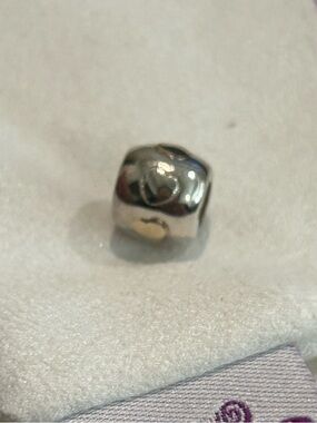 NEW Retired Sterling Silver Heart Accent Charm Bead